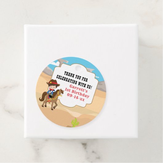 かわいいカウボーイ1歳の誕生日 フェイバータグ (インサイチュ)