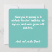 かわいいカウボーイ&ホースサンキュー誕生日 サンキューカード (裏面)