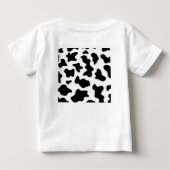 かわいいカウボーイ 黒と白の農場の牛のプリント ベビーTシャツ (裏面)