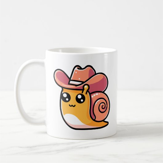 かわいいカウボーカタツムリ コーヒーマグカップ (左)