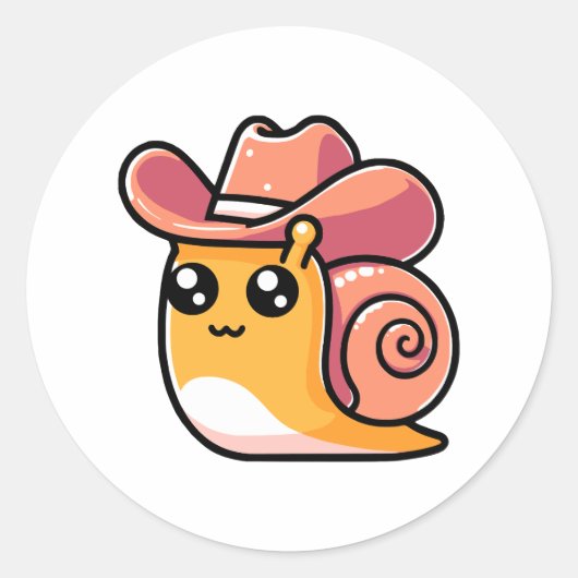 かわいいカウボーカタツムリ ラウンドシール (正面)