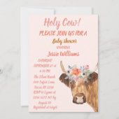 かわいいカウボーホカントリーベビーガールウェスタンフローライン 招待状 (正面)