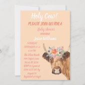 かわいいカウボーホカントリーベビーガールウェスタンフローライン 招待状 (正面)