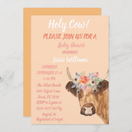 かわいいカウボーホカントリーベビーガールウェスタンフローライン 招待状