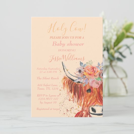 かわいいカウボーホカントリーベビーガールウェスタンフローラinv 招待状 (スタンド正面)
