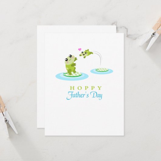 かわいいカエルおめでとう父の日 カード (正面/裏面インサイチュ)