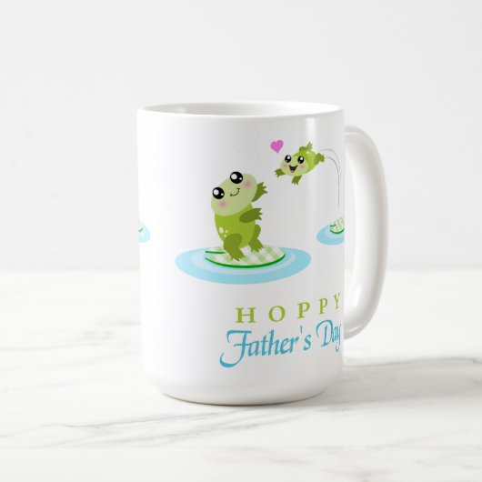 かわいいカエルおめでとう父の日 コーヒーマグカップ (正面右)