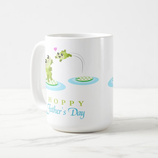 かわいいカエルおめでとう父の日 コーヒーマグカップ (正面左)