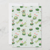 かわいいカエルがゆり池でお誕生日パーティーにホップオン！子供のお誕生日 招待状 (裏面)