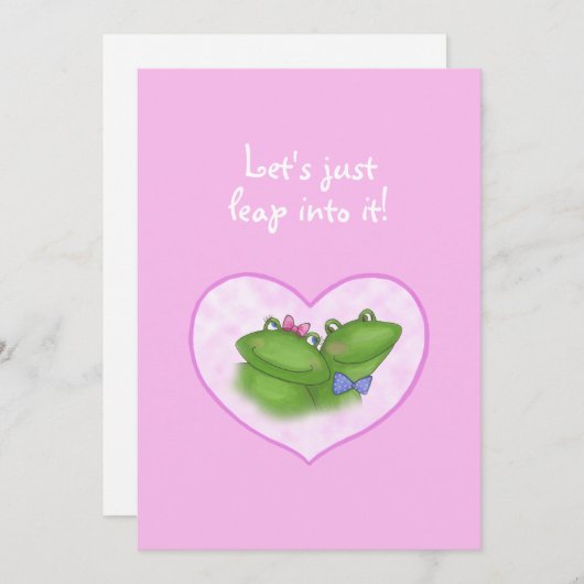 かわいいカエルがハートのバレンタインカード シーズンカード (正面/裏面)