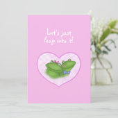 かわいいカエルがハートのバレンタインカード シーズンカード (スタンド正面)