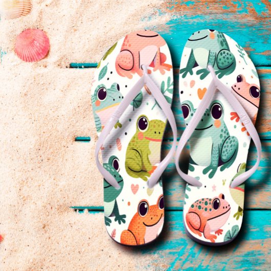 かわいいカエルがフロップ ビーチサンダル