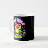 かわいいカエルが好きな女子 コーヒーマグカップ (正面左)