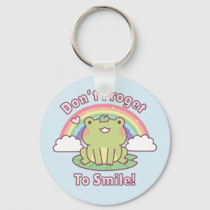 かわいいカエルが微笑む Don't Froget To Smile カエルジョーク キーホルダー
