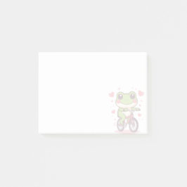 かわいいカエルが自転車に乗る | 面白いカエル好きへのギフト ポストイット