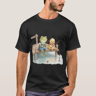 かわいいカエルとアヒルの釣り - 湖でののんびりした生活 Tシャツ