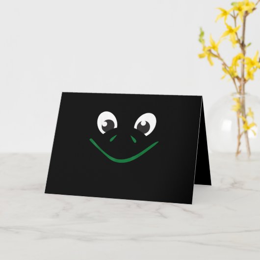 かわいいカエルとカメの顔の子供用ハロウィン衣装 カード (黄色い花)