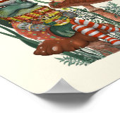 かわいいカエルとガマのクリスマス壁画 ポスター (角)