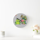 かわいいカエルとキノコと蝶 ラウンド壁時計 (ホーム)