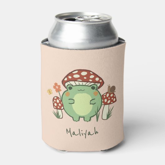 かわいいカエルとキノコの漫画 |名前 缶クーラー (缶正面)