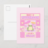 かわいいカエルとキノコ – ロマンおもしろいティック ポストカード (正面/裏面)