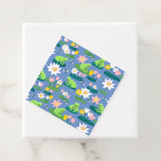 かわいいカエルとハスの葉のベビーシャワー 誕生日 子供 フェイバータグ (インサイチュ)