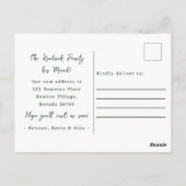 かわいいカエルとユリの植物園スタイルの新しい住所のお知らせ ポストカード (裏面)