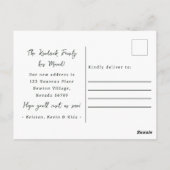 かわいいカエルとユリの植物学的な新しい住所のお知らせ ポストカード (裏面)