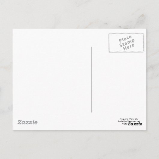 かわいいカエルと水蓮の花の自然のポストカード ポストカード (裏面)