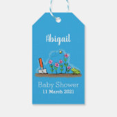 かわいいカエルと蜂の庭の漫画イラストレーション ギフトタグ (裏面)