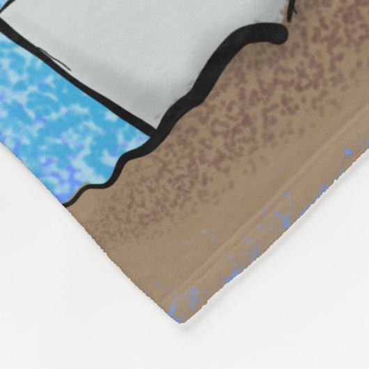 かわいいカエルと蜂の庭の漫画イラストレーション フリースブランケット (角)