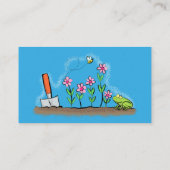 かわいいカエルと蜂の庭の漫画イラストレーション 名刺 (裏面)