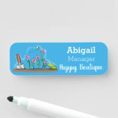 かわいいカエルと蜂の庭の漫画イラストレーション 名札 (インサイチュ)