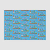 かわいいカエルと蜂の庭の漫画イラストレーション 薄葉紙 (正面)