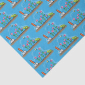 かわいいカエルと蜂の庭の漫画イラストレーション 薄葉紙 (詳細)