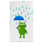 かわいいカエルと雨の日 スモールペーパーバッグ (裏面)