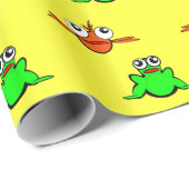 かわいいカエルと魚の包み紙 ラッピングペーパー (ロールコーナー)