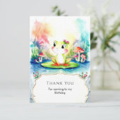 かわいいカエルのお誕生日 サンキューカード (スタンド正面)