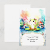 かわいいカエルのお誕生日 サンキューカード (正面/裏面)