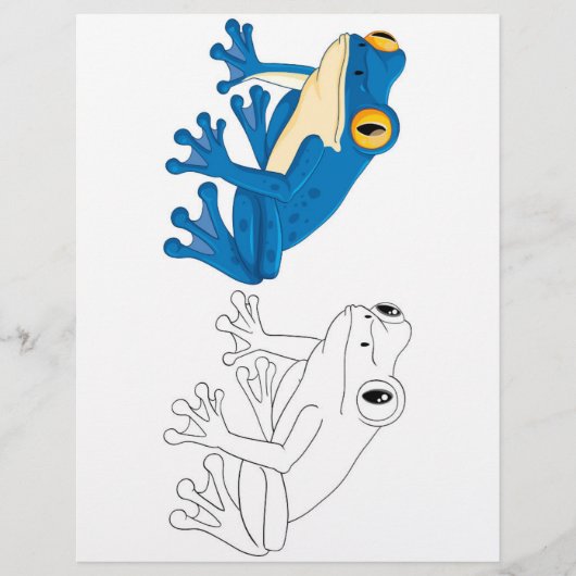 かわいいカエルのぬりえページ チラシ (正面)