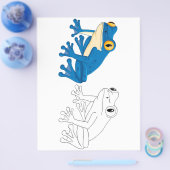 かわいいカエルのぬりえページ チラシ (シングル)