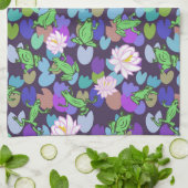 かわいいカエルのアートのキッチンタオル キッチンタオル (折り畳み)