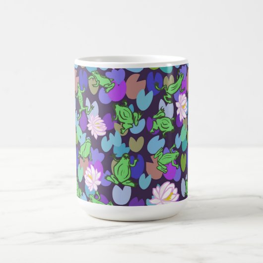 かわいいカエルのアートトレンディーフロギー美学 コーヒーマグカップ (中央)