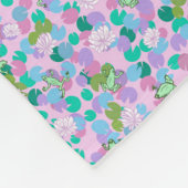 かわいいカエルのアートピンクフリースブランケットfor Girl's Room フリースブランケット (角)