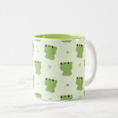 かわいいカエルのカップル ツートーンマグカップ (正面右)
