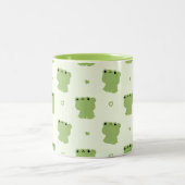 かわいいカエルのカップル ツートーンマグカップ (中央)