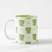 かわいいカエルのカップル ツートーンマグカップ (左)