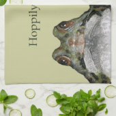 かわいいカエルのカップル: 結婚したなHoppily: 結婚 キッチンタオル (折り畳み)