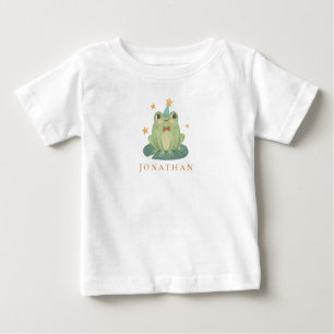 かわいいカエルのキノコ名ベビーボディスーツ ベビーTシャツ