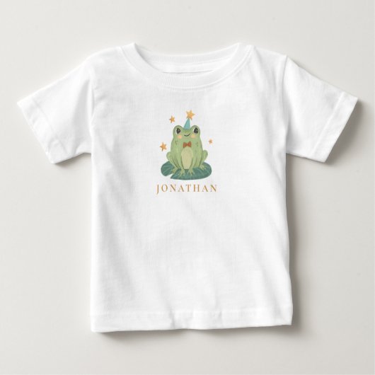 かわいいカエルのキノコ名ベビーボディスーツ ベビーTシャツ (正面)